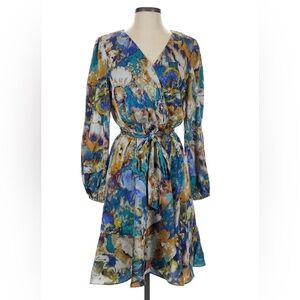 Nicole Miller Multicolor Long Sleeve Dress